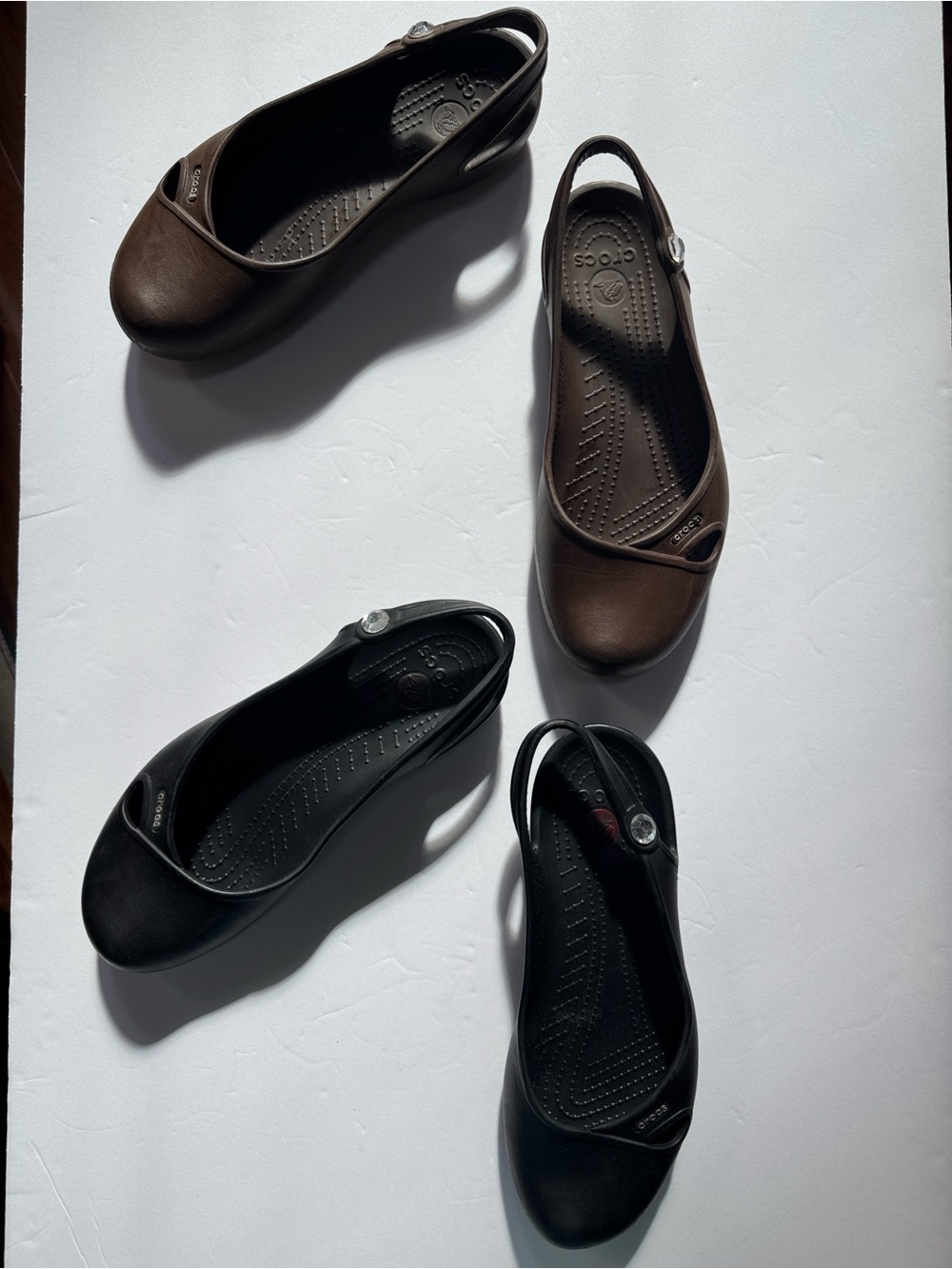 CROCS Slingback Ballet Slingback Flats Jewel Cutout Olivia Black b Womens size 8 - Picture 9 of 14